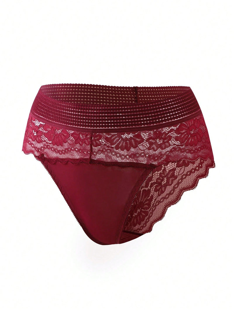 Panties De Encaje Triangulo Fantasia-elegante Para Mujer, 3 Piezas/paquete