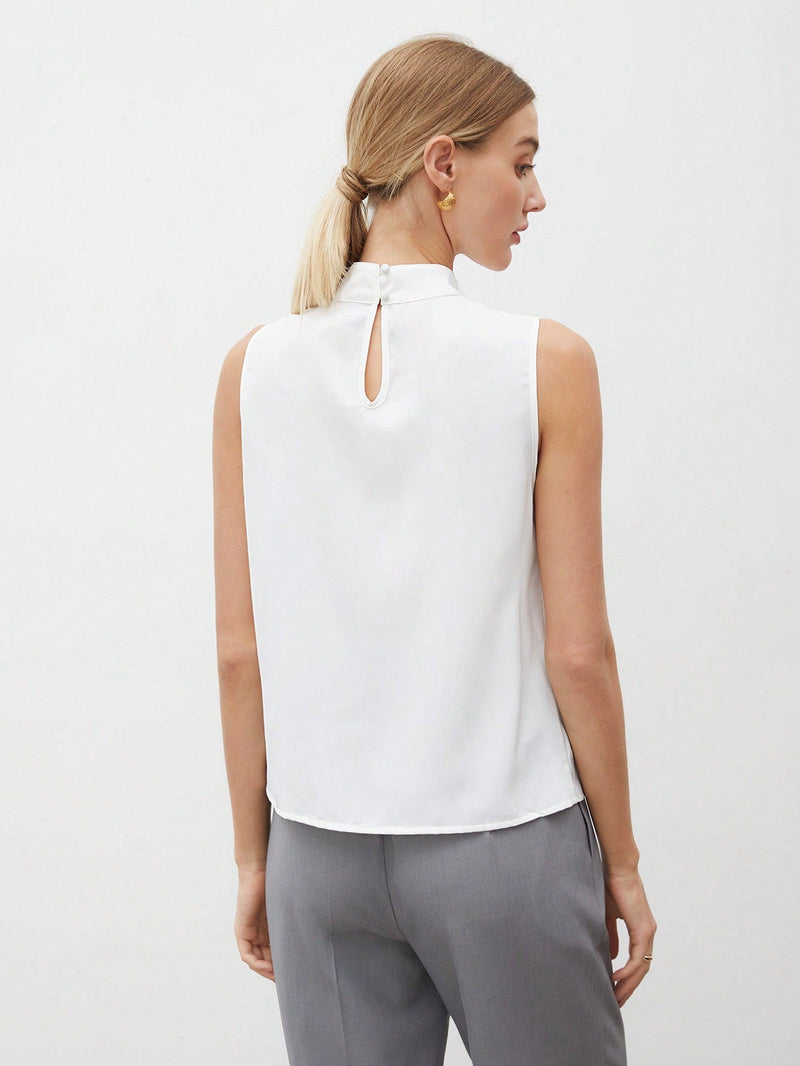 BIZwear Blusa De Mujer Sin Mangas Con Cuello Alto