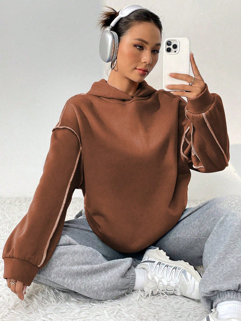 Moosta sudadera con capucha de manga larga y diseno simple para el ocio diario de las mujeres