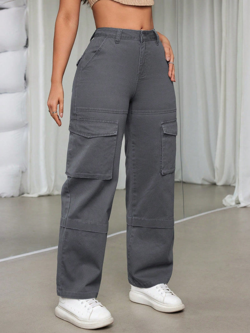 EZwear Jeans De Mezclilla Para Mujeres Con Bolsillos De Carga