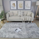 Alfombra de Área Chic en Gris Tie-Dye - Mezcla de Poliéster Suave, Lavable a Máquina para Sala de Estar, Guardería, Decoración de Dormitorio