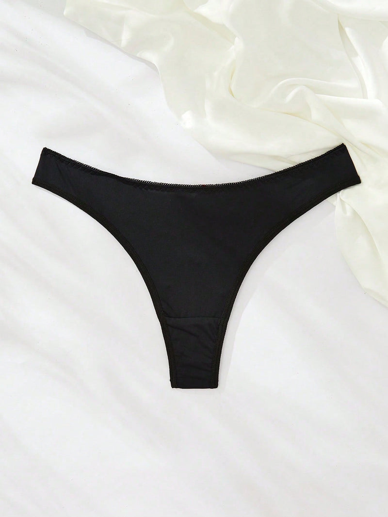 Ropa Interior Femenina G-string De Detalles De Encaje Y Mono En Patchwork