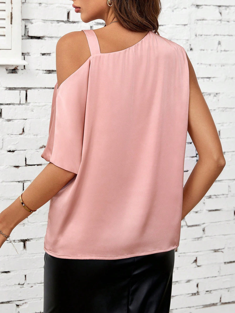 Clasi Blusa De Oblicua From Hombro Y Cuello Irregular Para Mujer