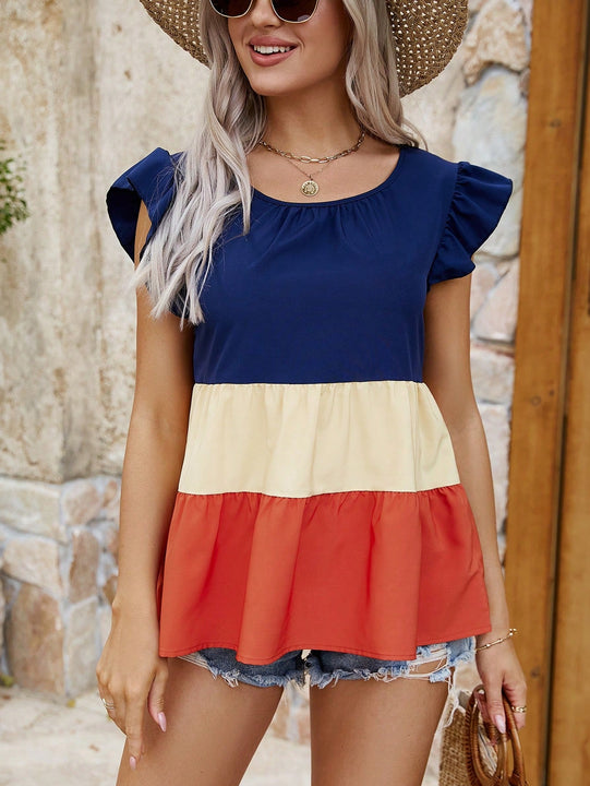 LUNE Camisa Con Mangas Voladoras Y Bloques De Color