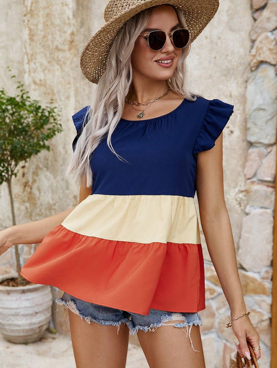 LUNE Camisa Con Mangas Voladoras Y Bloques De Color