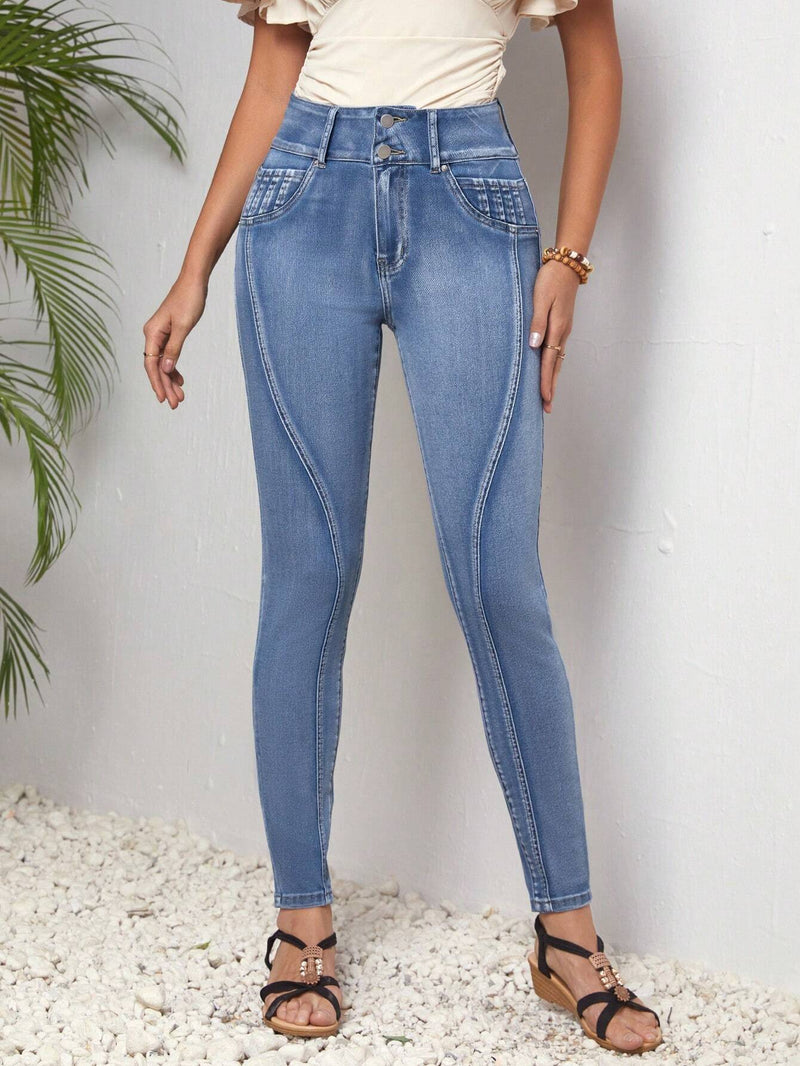 LUNE Jeans Lavados De Corte Ajustado