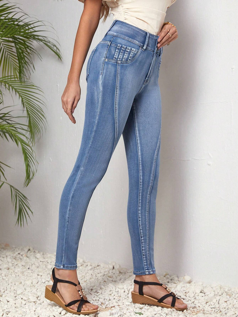 LUNE Jeans Lavados De Corte Ajustado