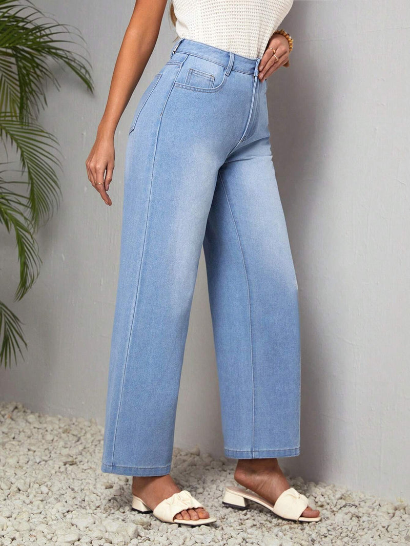 LUNE Pantalones Jeans Casuales De Pierna Recta