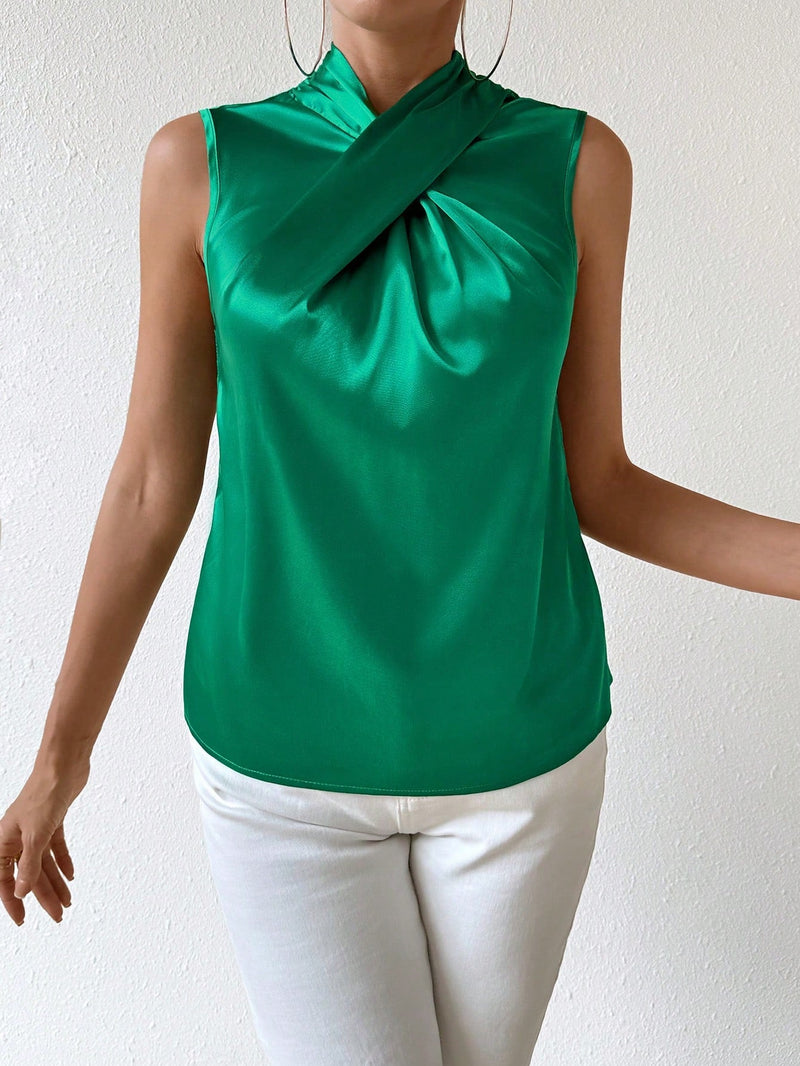 Prive Blusa Sin Mangas Con Detalle Cruzado