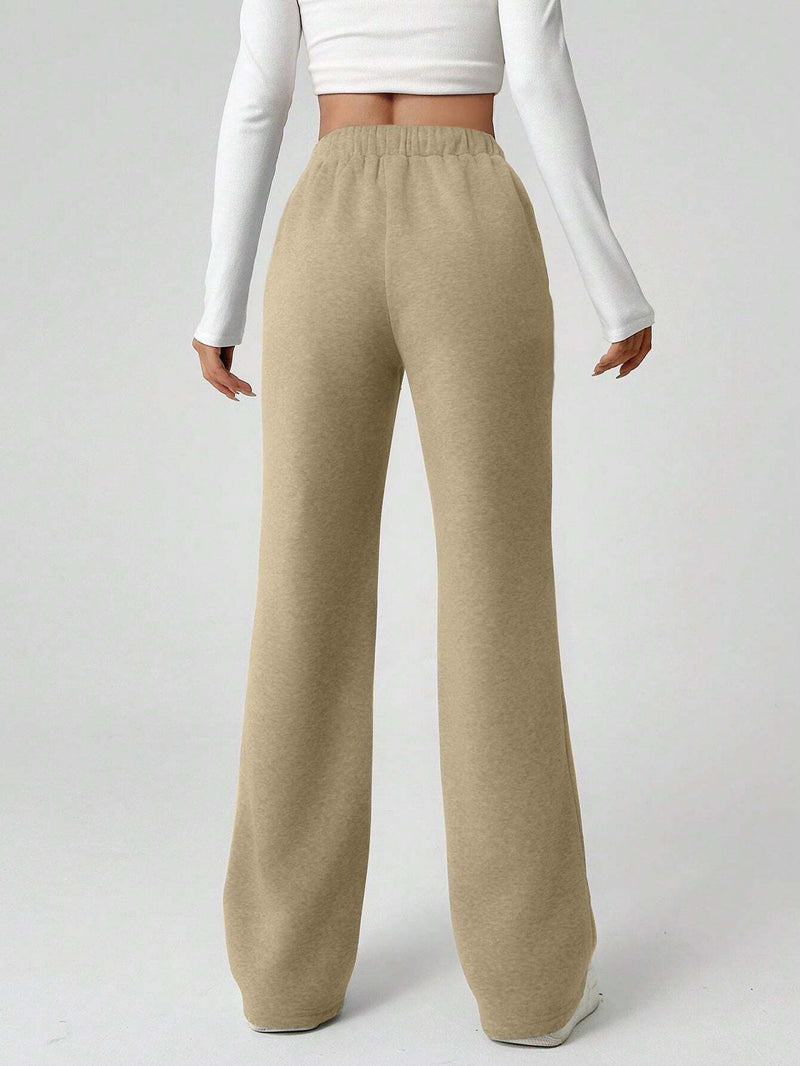 EZwear Pantalones Para Mujeres Con Forro Calido Y Cintura Ajustable Con Cordon