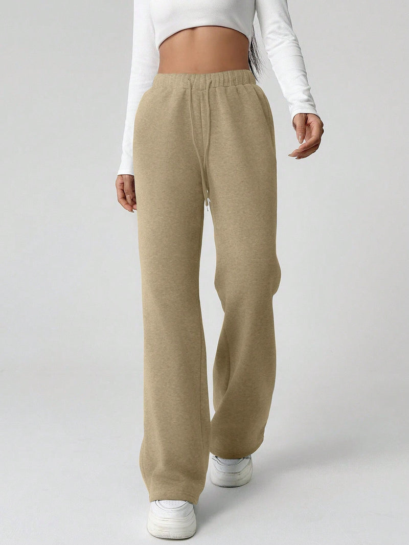 EZwear Pantalones Para Mujeres Con Forro Calido Y Cintura Ajustable Con Cordon