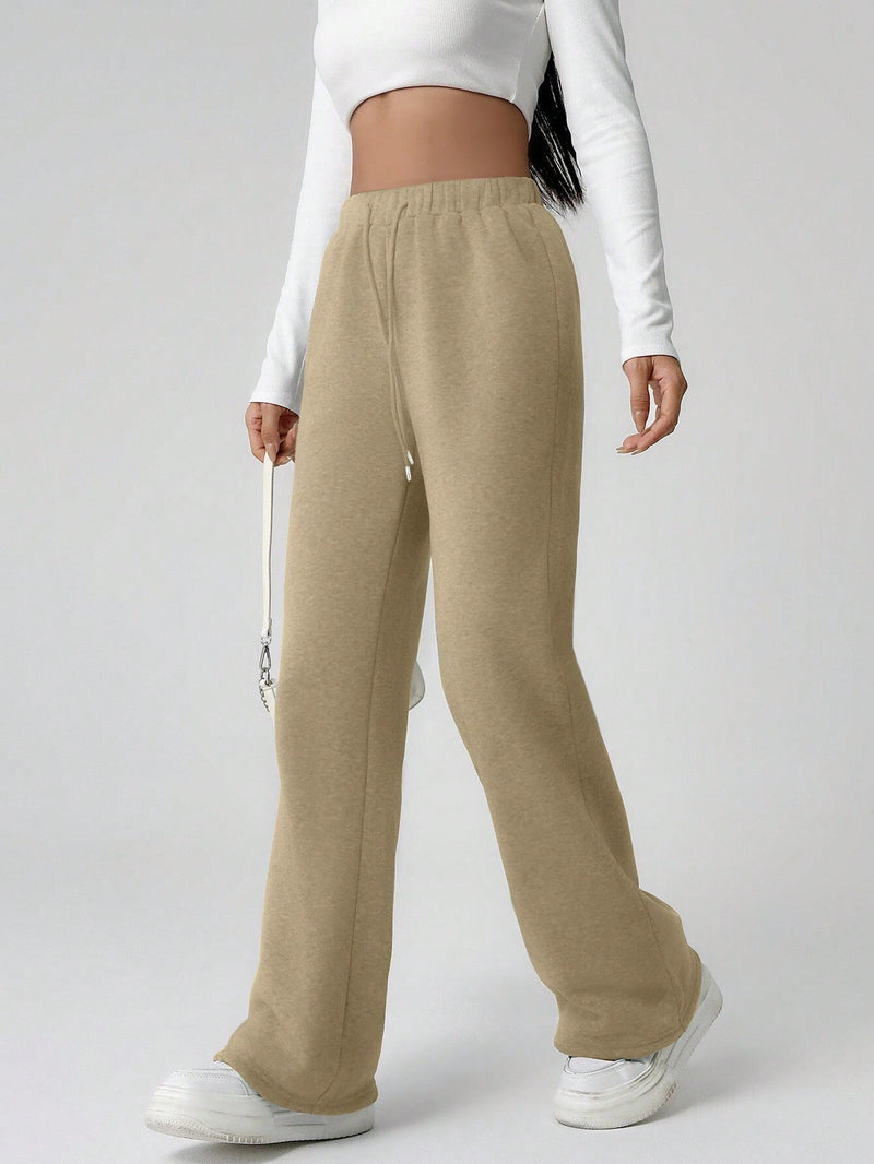 EZwear Pantalones Para Mujeres Con Forro Calido Y Cintura Ajustable Con Cordon