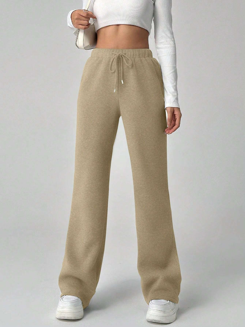 EZwear Pantalones Para Mujeres Con Forro Calido Y Cintura Ajustable Con Cordon