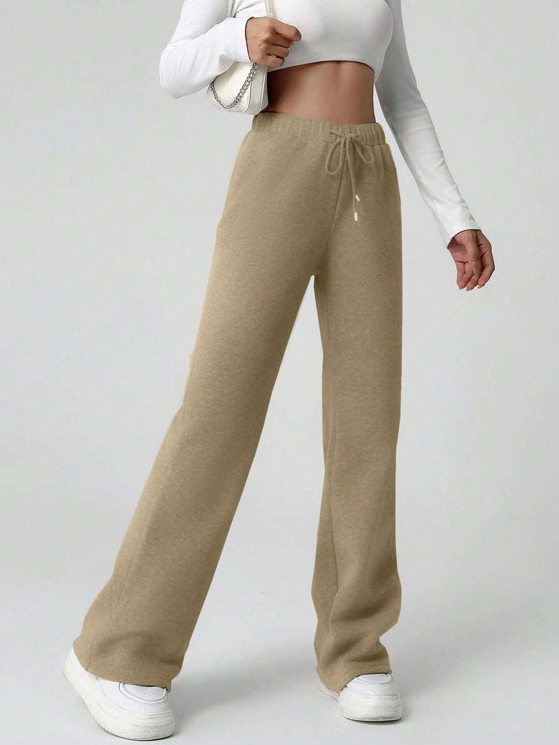 EZwear Pantalones Para Mujeres Con Forro Calido Y Cintura Ajustable Con Cordon