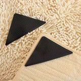 4+4pcs Agarraderas para Alfombras, Pegatinas Antideslizantes para Suelos de Madera y Azulejos, Alfombras Reutilizables y Lavables, Almohadillas Adhesivas de Doble Cara para Mantener las Esquinas Planas
