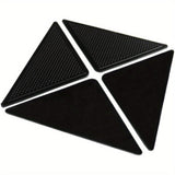 4+4pcs Agarraderas para Alfombras, Pegatinas Antideslizantes para Suelos de Madera y Azulejos, Alfombras Reutilizables y Lavables, Almohadillas Adhesivas de Doble Cara para Mantener las Esquinas Planas