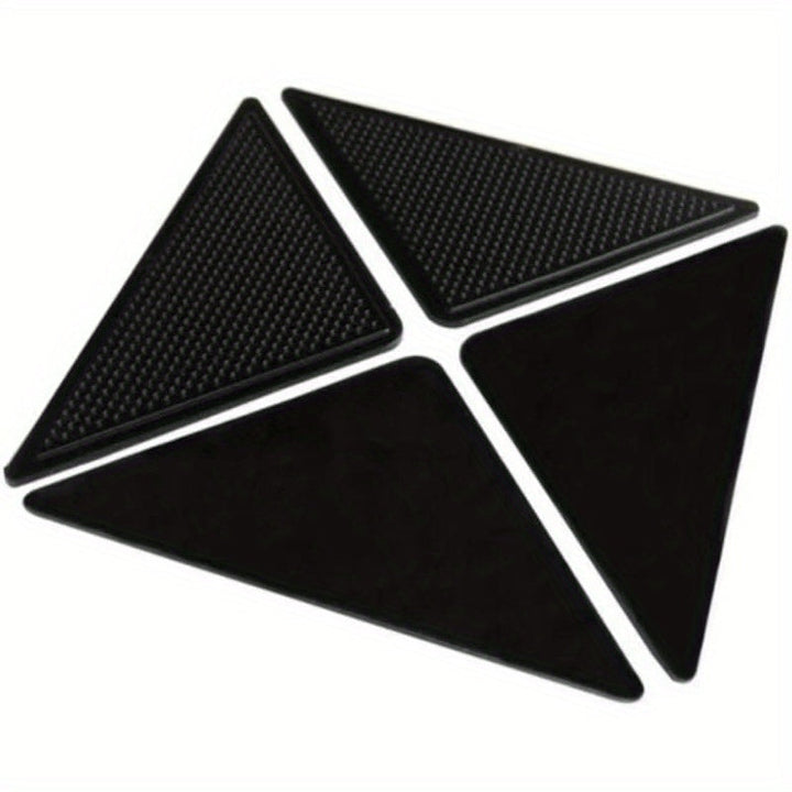 4+4pcs Agarraderas para Alfombras, Pegatinas Antideslizantes para Suelos de Madera y Azulejos, Alfombras Reutilizables y Lavables, Almohadillas Adhesivas de Doble Cara para Mantener las Esquinas Planas