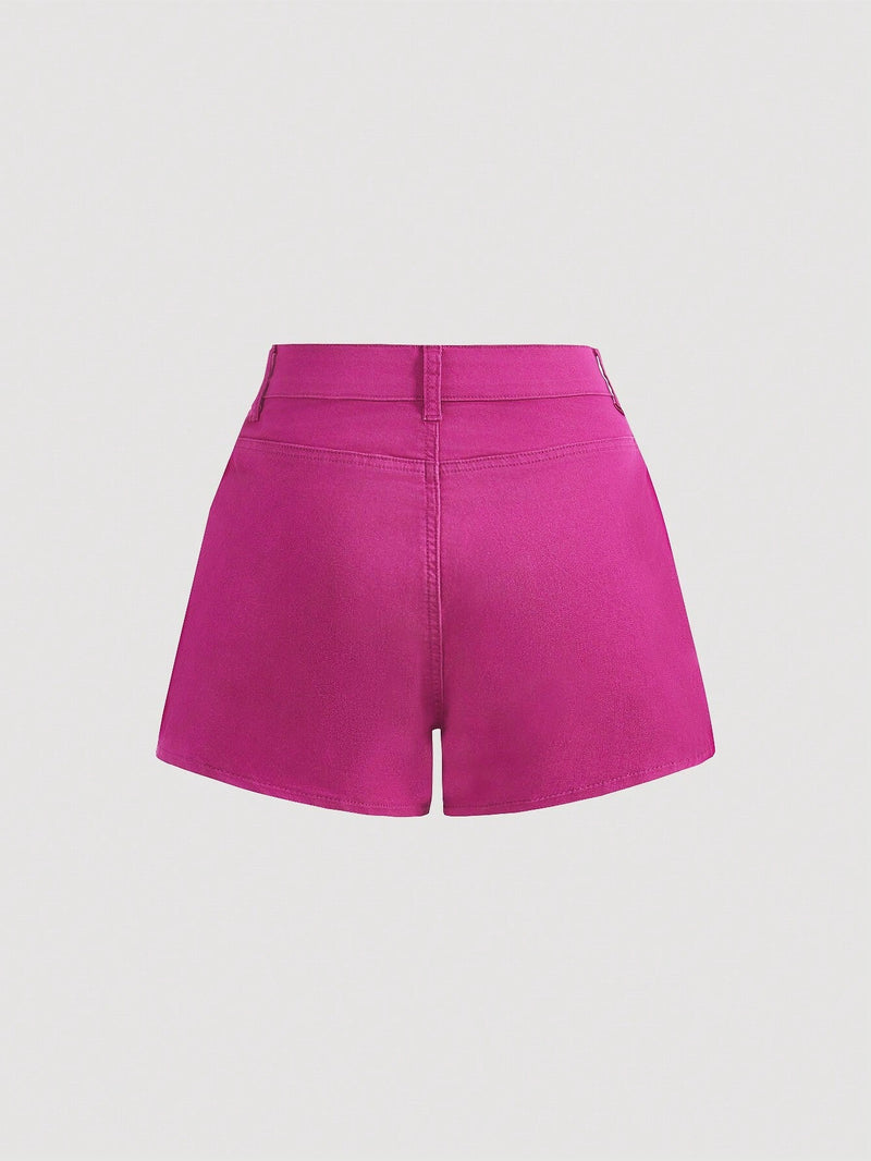 MOD Skorts Envuelto De Mezclilla De Color Solido Para Mujer