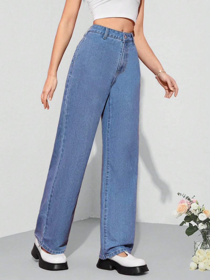 MOD Jeans De Pierna Recta Para Mujer Con Bolsillos