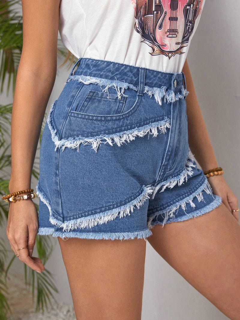 LUNE Shorts De Mezclilla Deshilachados Para Damas