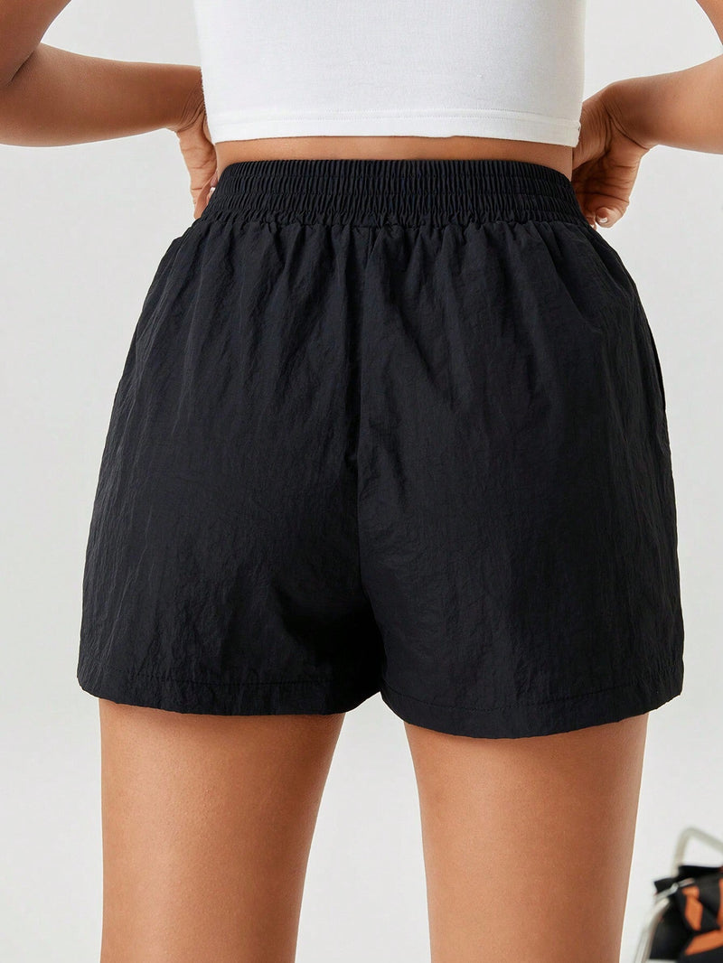 Essnce Pantalones Cortos De Cintura Alta Asimetricos Para Mujer Con Bolsillos Plegables