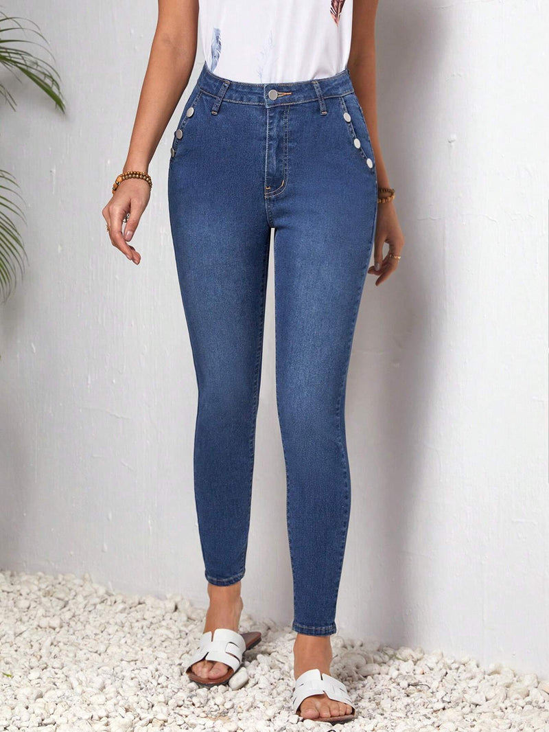 LUNE Jeans Ajustados Con Bolsillos Para Mujer