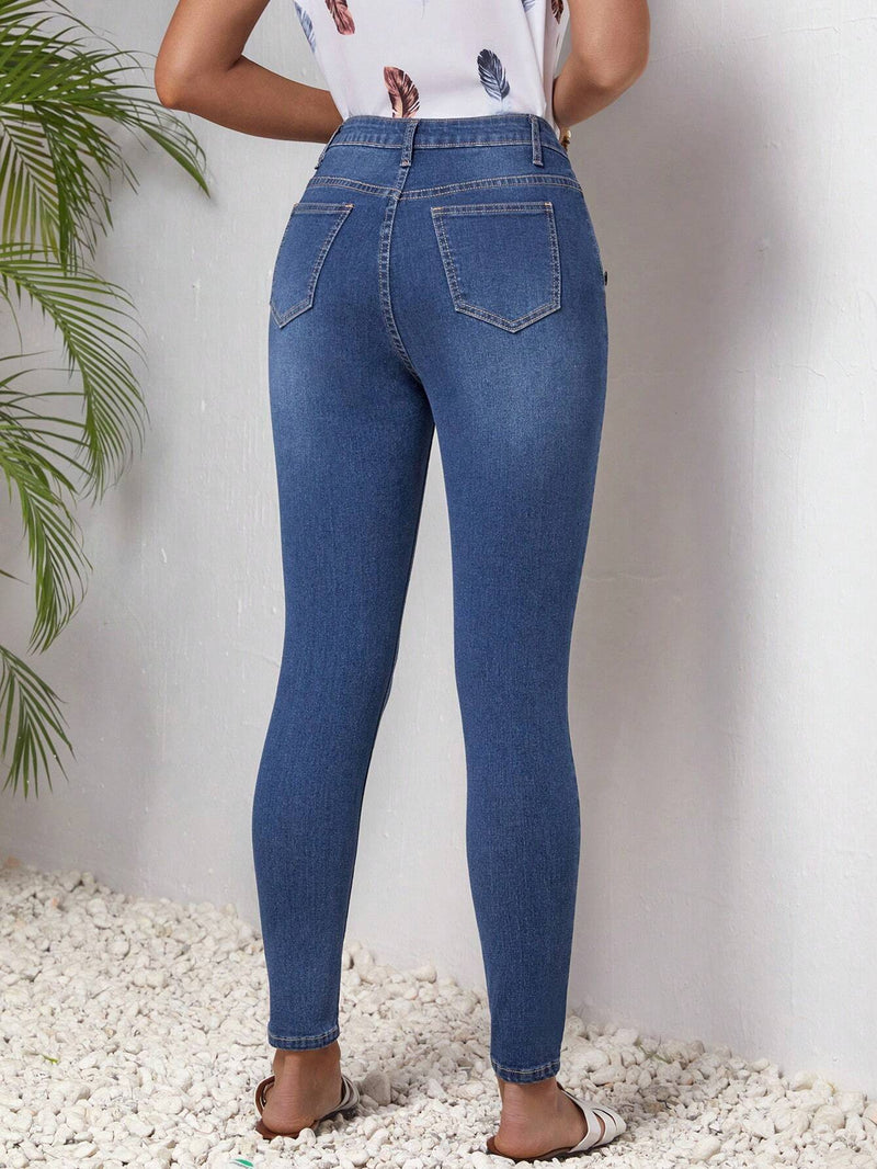 LUNE Jeans Ajustados Con Bolsillos Para Mujer