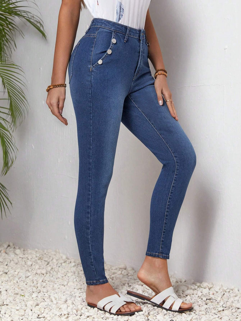 LUNE Jeans Ajustados Con Bolsillos Para Mujer