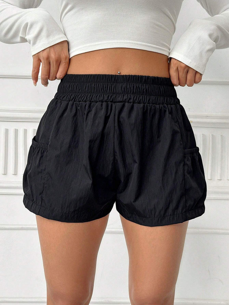 Pantalones Cortos Impermeables De Cintura Elastica Para Mujeres