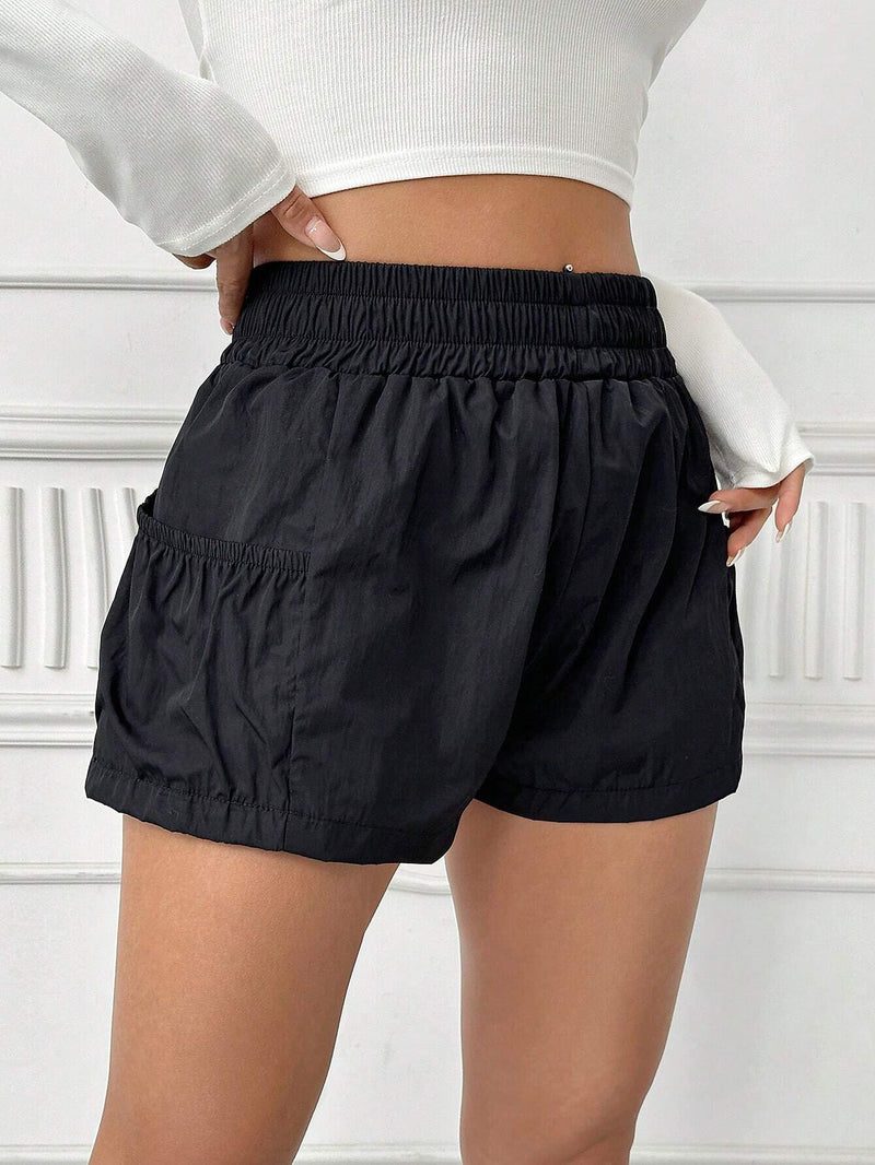 Pantalones Cortos Impermeables De Cintura Elastica Para Mujeres