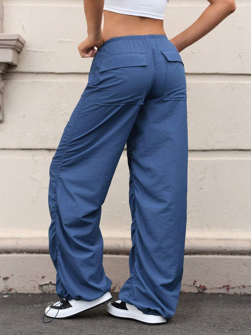 EZwear Pantalones Tejidos Azules Para Mujer