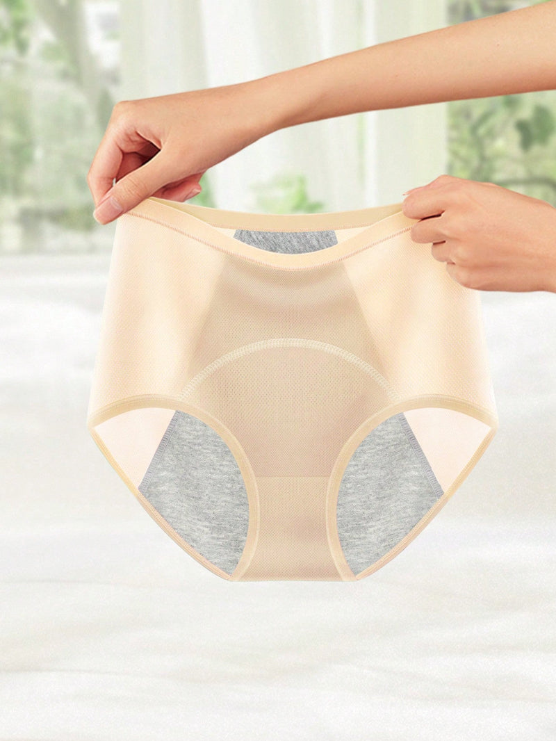 Ropa Interior Fisiologica Para Mujeres, Diseno De Malla Transpirable, Sin Costuras Y Comodo, A Prueba De Perdidas, Absorbente, De Cintura Alta Y Control Del Vientre, Braguitas Triangulares