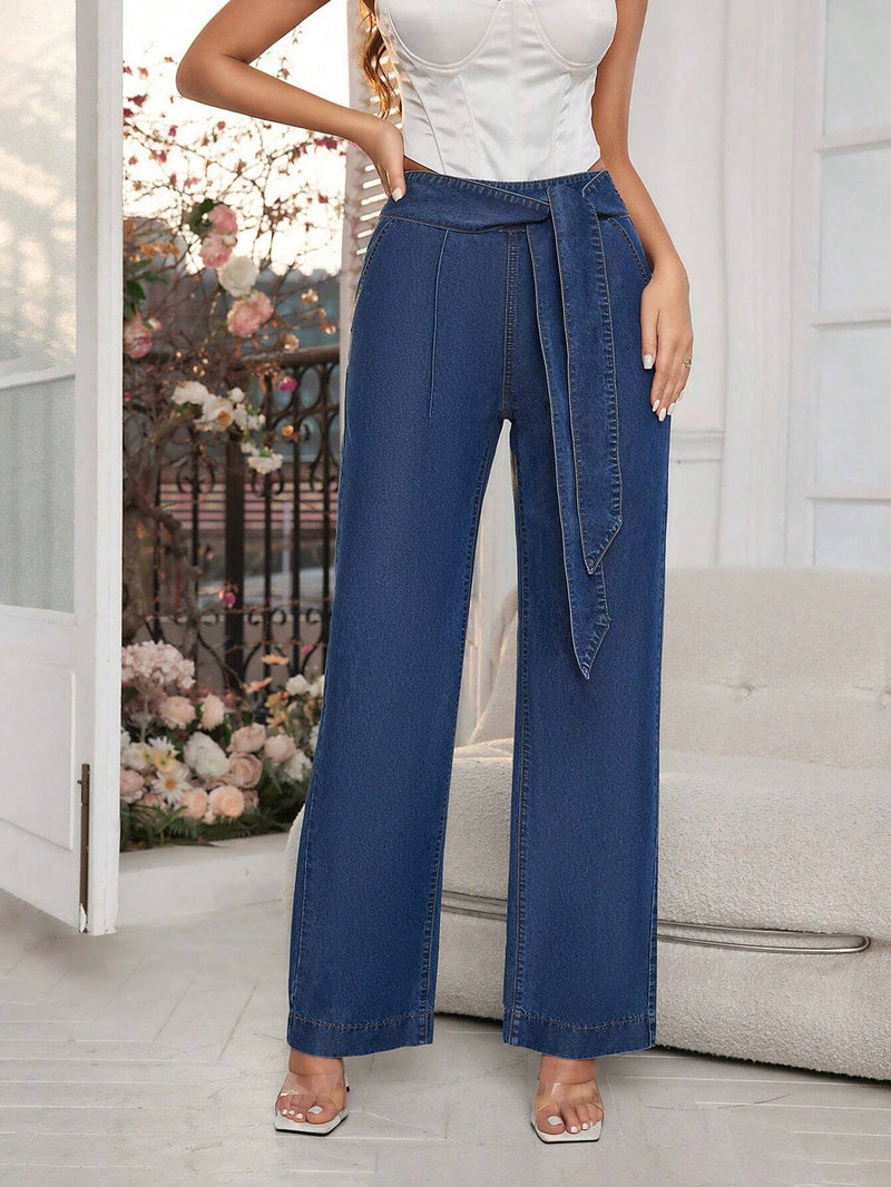 Tall Jeans De Mezclilla Rectos De Talle Alto