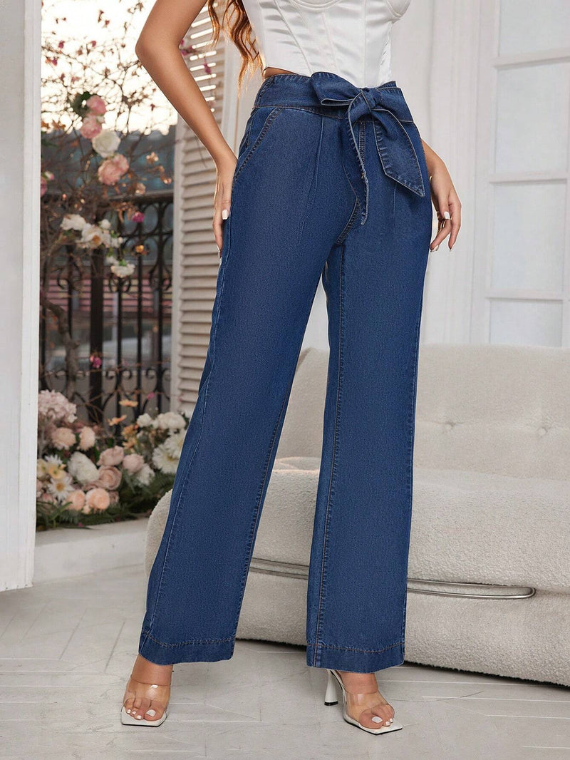 Tall Jeans De Mezclilla Rectos De Talle Alto