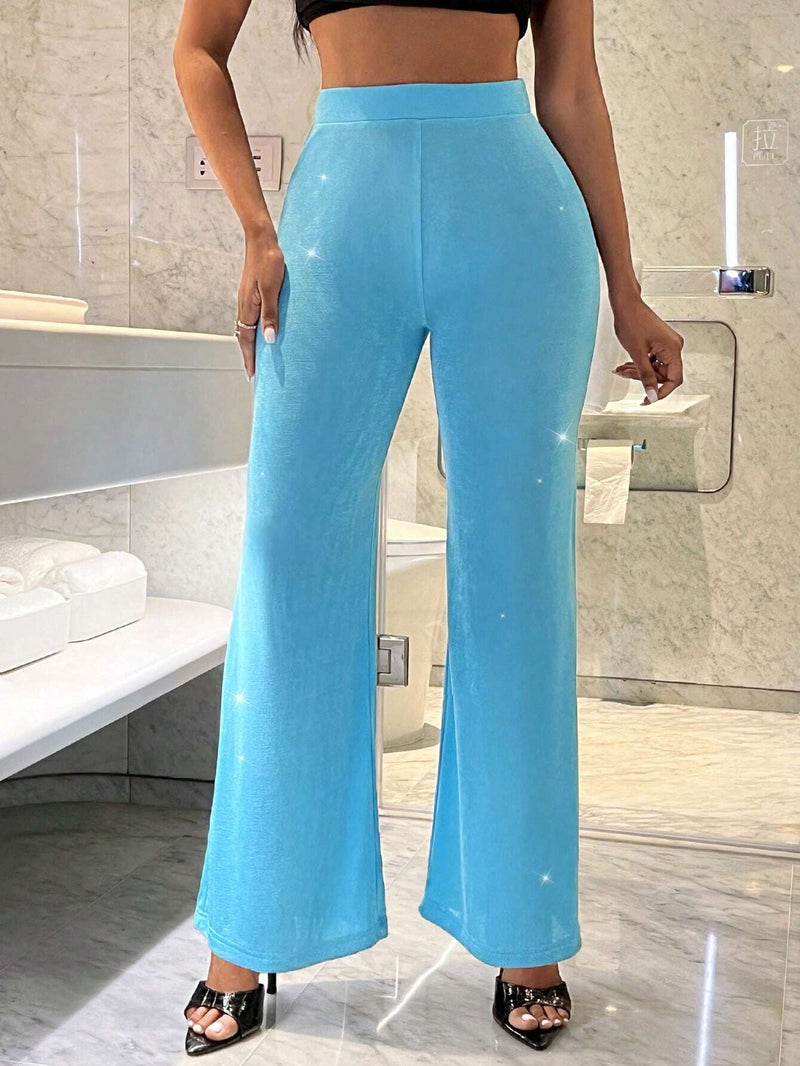 Slayr Pantalones Acampanados Brillantes Para Mujer