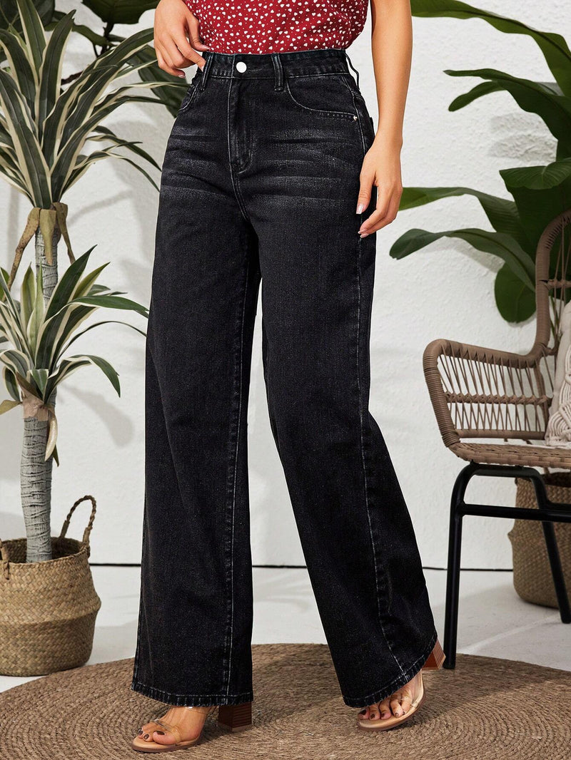 VCAY Pantalones Largos De Mezclilla Para Mujer Con Bolsillos