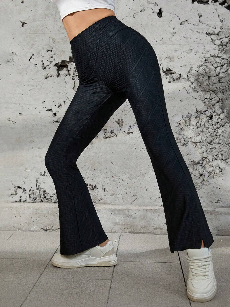 Essnce Pantalones Casuales De Campana Con Abertura Lateral Para Mujeres, Adecuados Tanto Para El Tiempo Libre Como Para El Trabajo