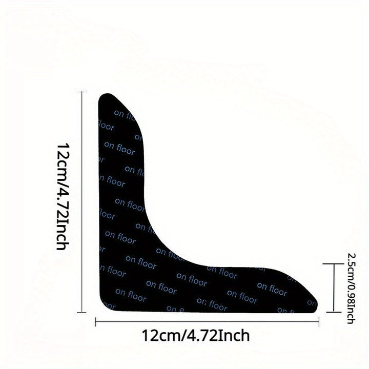 4/8/12pcs Agarraderas para Alfombras con Super Adherencia - Cinta Anti-Rizado para Alfombras Antideslizante Mantiene Tu Alfombra en Su Lugar y Aplana Las Esquinas para Esquinas y Bordes Renovables Negro