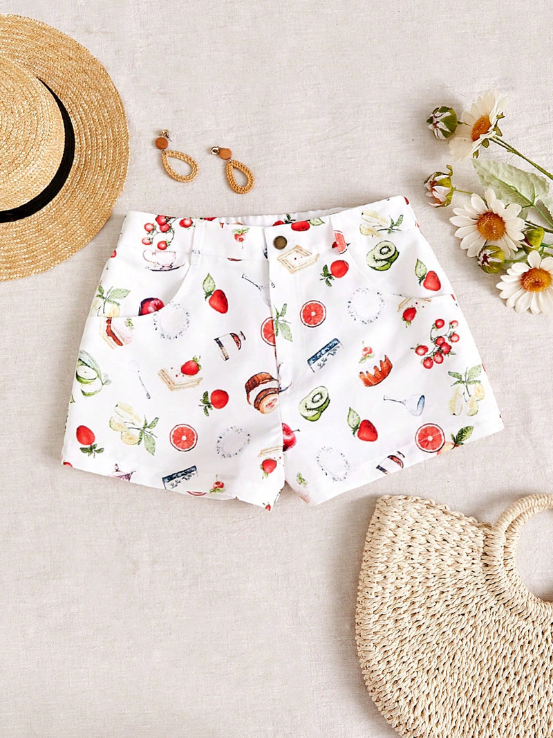 WYWH Pantalones Cortos De Playa Super Cortos Impresos Con Frutas Divertidas Para Mujeres En Vacaciones Casuales