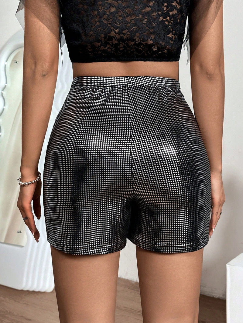 Prive Skorts Elegantes Y Super Modernos Con Un Atractivo Diseno De Lunares Metalicos Para Mujer