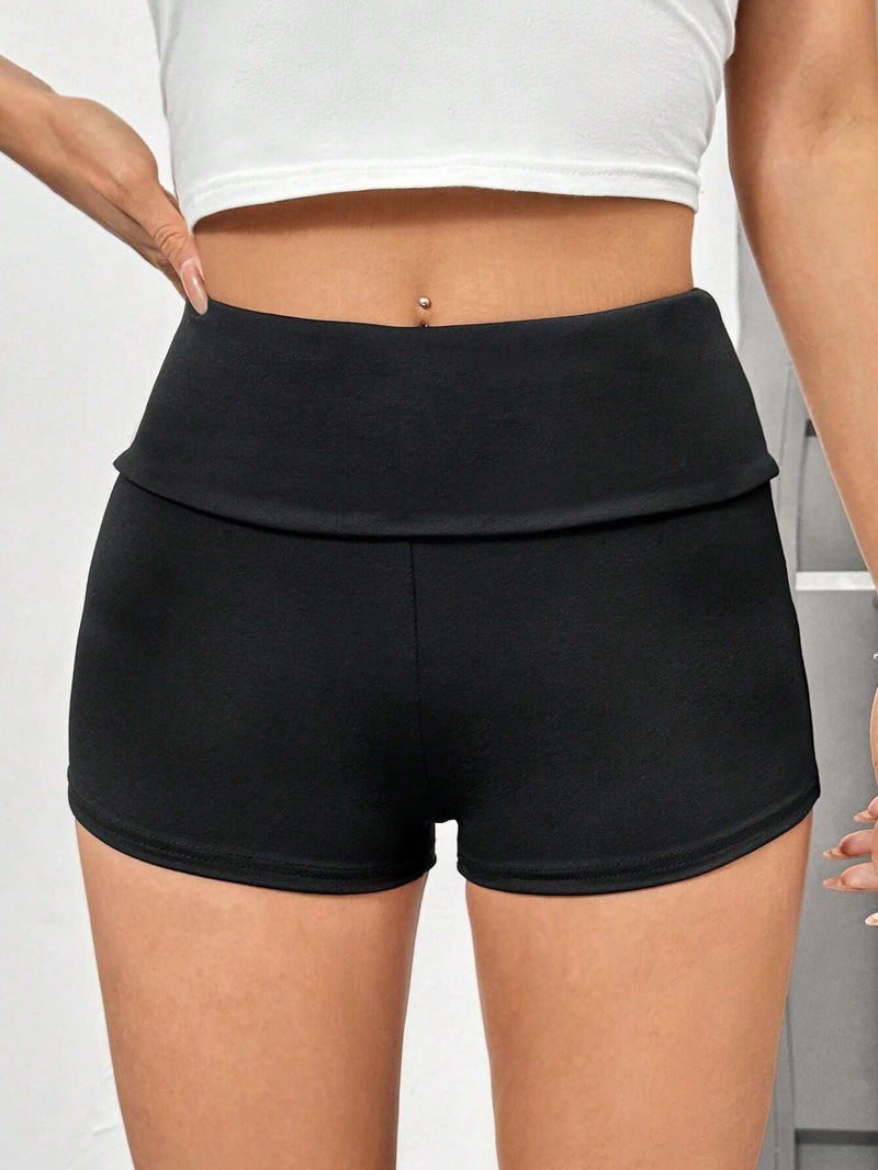 EZwear Shorts Ajustados Con Cintura Elastica E Impresion De Corazones Y Letras