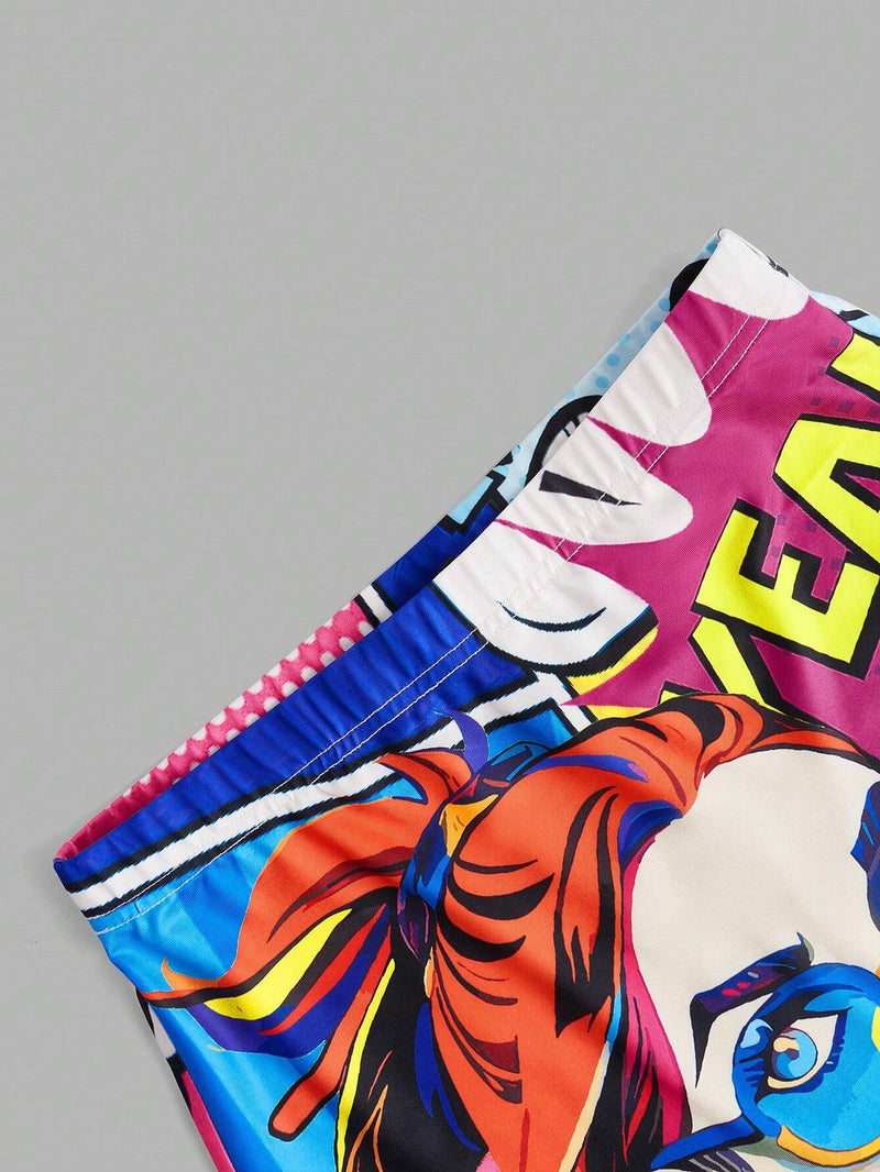 Neu Pantalones Cortos Divertidos Con Estampado De Manga De Dopamina, Verano Para Mujeres