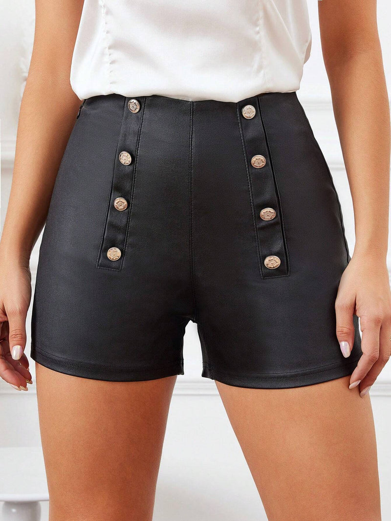 LUNE Pantalones Cortos De Mezclilla Para Mujer De Doble Botonadura