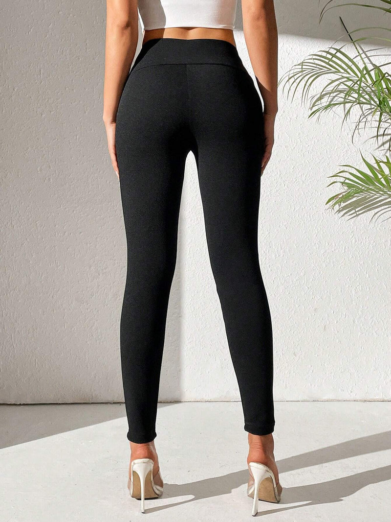 PETITE Pantalones Skinny Cortos Con Detalle De Botones