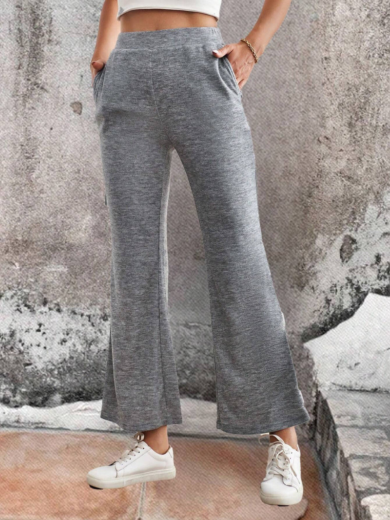 LUNE Pantalones Acampanados De Mujer Con Bolsillos Inclinados