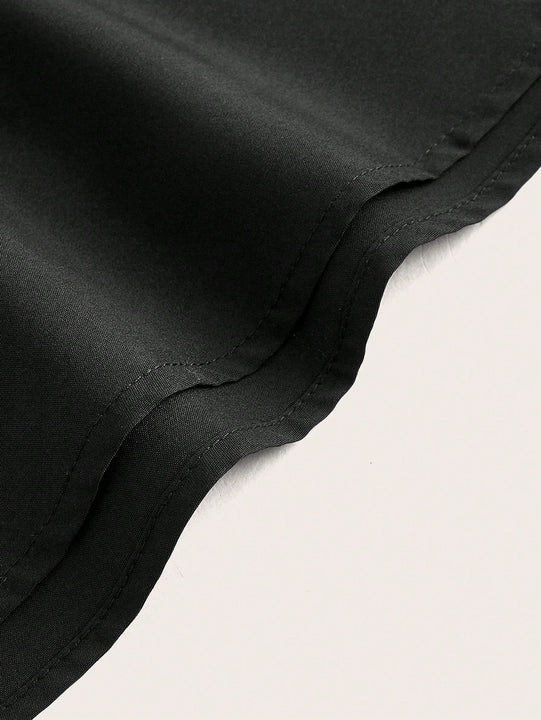 Clasi Camisa De Mujer Con Dobladillo Asimetrico Y Cinturon De Lazo