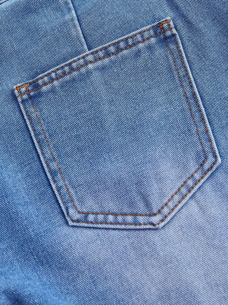 MOD Jeans Acampanados Con Lavado Desgastado Para Mujer