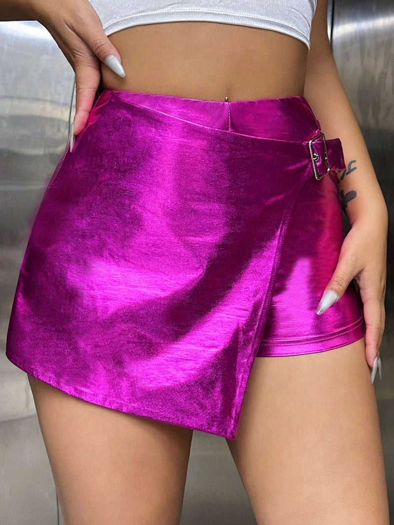 SXY Mini Skorts Envueltas De Color Solido