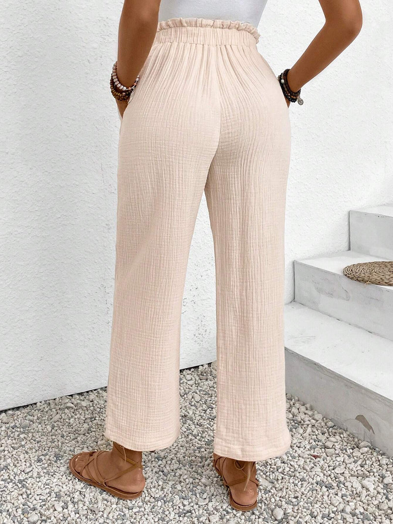 Frenchy Pantalones Femeninos Con Cinturon En La Cintura