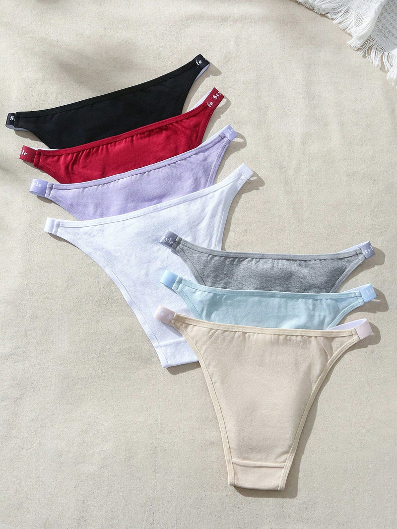 Parte De Abajo De Bikini Brasileno De Color Solido Con Cinturilla Con Letras En Relieve Para Mujer